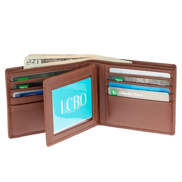 Mens Real leather Cowhide RFID Bifold Wallets Badge ID Organizer - Picture 2 of 3